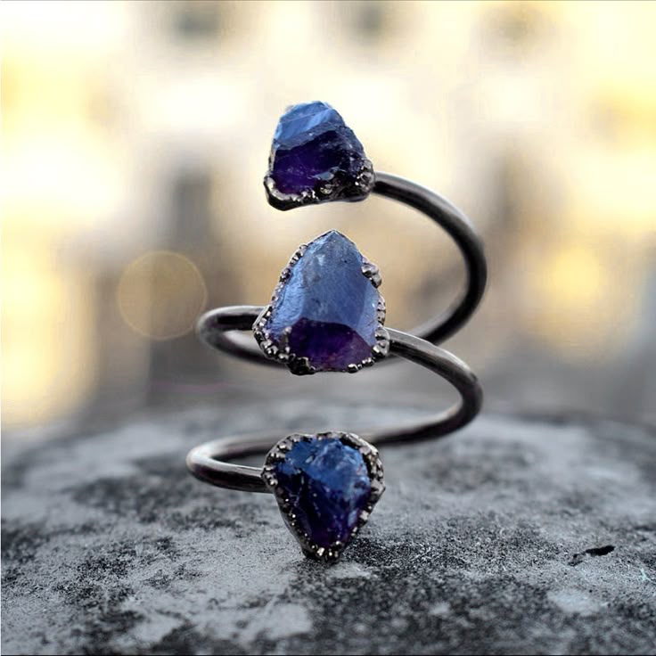 Raw Amethyst Statement Ring
